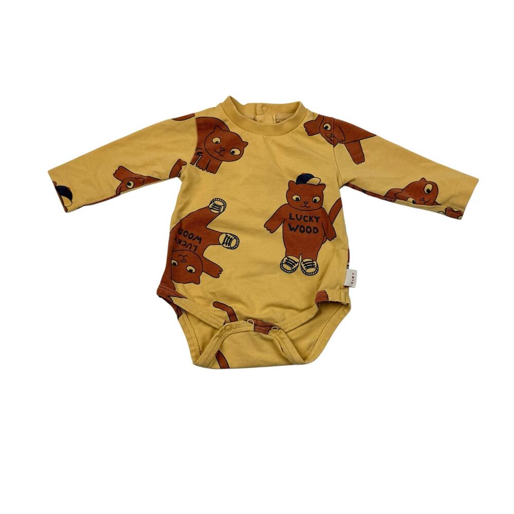 Tiny Cottons Lucky Wood Cats Bodysuit, 3m
